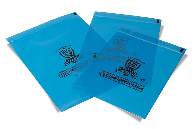 ARMOR POLY® Rust Preventative Zip Bags, 4 Mil, Blue, 9 x 12"