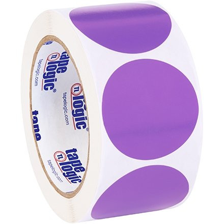 Purple Circle Inventory Labels - 2"