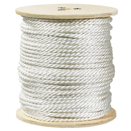 1/2, 5,080 lb, White Twisted Polyester Rope