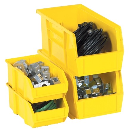 Details about   1 pc 9.5" x 6" x 5" Yellow Shelf Stackable Storage Bins 15 LB Weight Capacity 