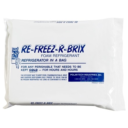 9 x 4 x 1 1/2 White Partners Brand PRB30 Re-Freez-R-Brix Cold Bricks Pack of 6 