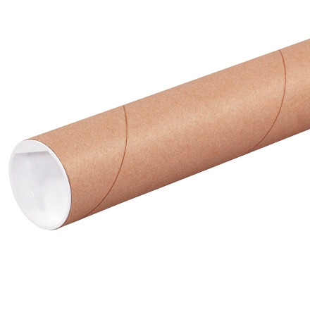 Mailing Tubes with Caps, Round, Kraft, 2 x 6, .060 thick for $0.69 Online