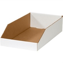 White Corrugated Bin Boxes, 10 x 18 x 4 1/2"