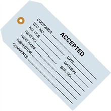 "Accepted" Inspection Tags, Blue, 4 3/4 x 2 3/8"