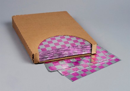 Foil Sheets, Printed - Magenta Checkered, 10 1/2 x 13"