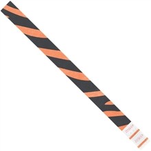 Orange Zebra Stripe Tyvek® Wristbands, 3/4 x 10"