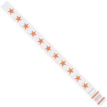 Orange Stars Tyvek® Wristbands, 3/4 x 10"