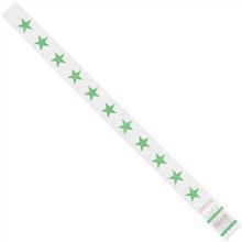 Green Stars Tyvek® Wristbands, 3/4 x 10"