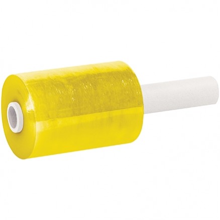 Yellow Extended Core Bundling Hand Stretch Film, 80 Gauge, 5" x 1000