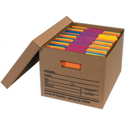 Economy File Storage Boxes with Lid, 15 x 12 x 10"