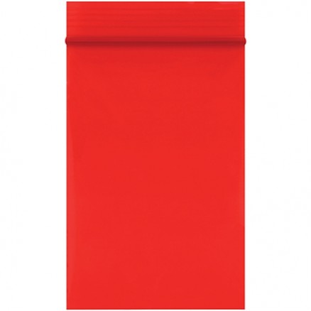 Reclosable Poly Bags, 2 x 3", 2 Mil, Red