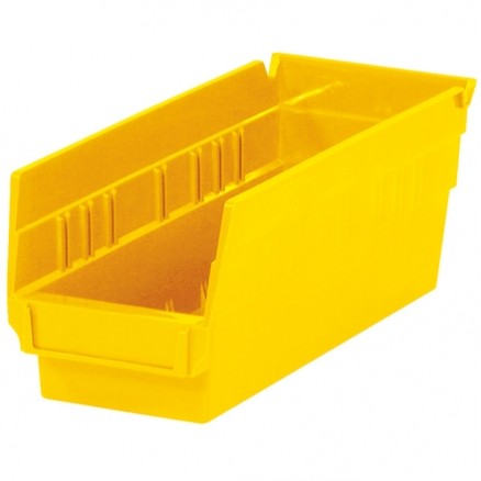 Plastic Shelf Bins, Yellow, 11 5/8 x 4 1/8 x 4"