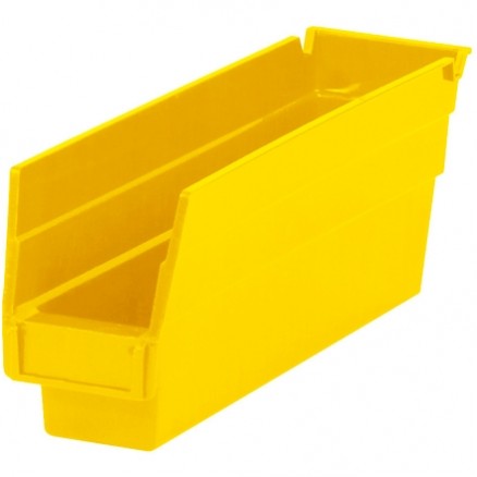 Plastic Shelf Bins, Yellow, 11 5/8 x 2 3/4 x 4"
