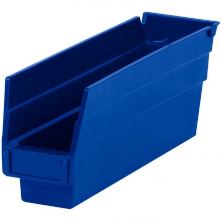 Plastic Shelf Bins, Blue, 11 5/8 x 2 3/4 x 4"