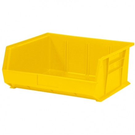 Stackable Plastic Bins, Yellow, 14 3/4 x 16 1/2 x 7"