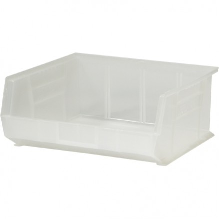 Stackable Plastic Bins, Clear, 14 3/4 x 16 1/2 x 7"