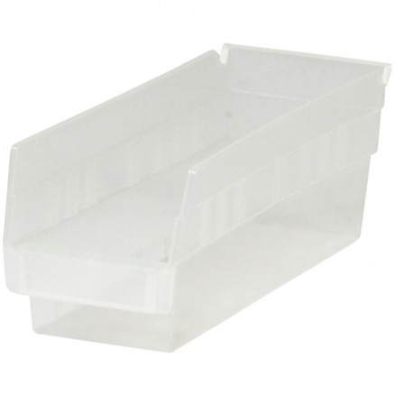 Plastic Shelf Bins, Clear, 11 5/8 x 4 1/8 x 4"