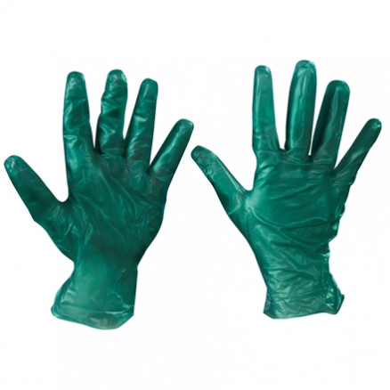 Powdered Vinyl Gloves - Green - 6.5 Mil - Large