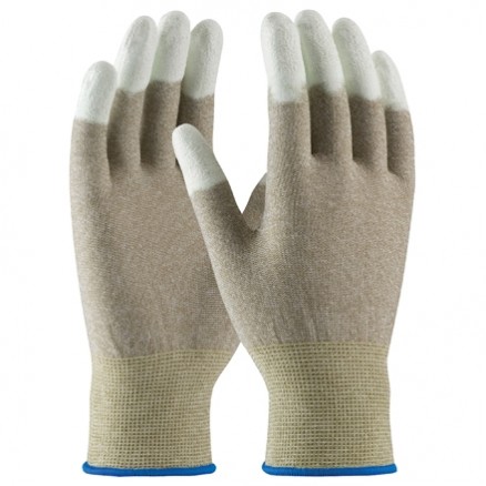 ESD Nylon Gloves - Fingertip Coated, Small