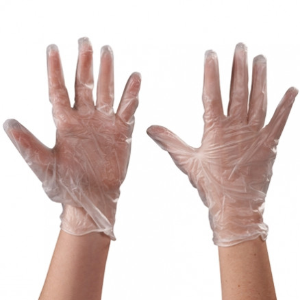 Powdered Vinyl Gloves - Clear - 5 Mil - Small