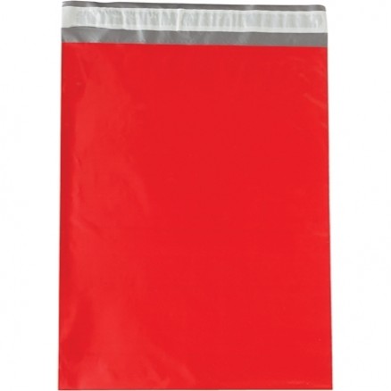 Poly Mailers, Red, 12 x 15 1/2"