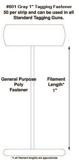 Poly Fasteners, Gray, 1"