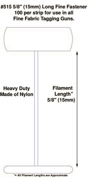 Fine Fabric Micro-Spaced Nylon Tagging Fasteners, 5/8"