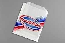Printed Transparent Glassine French Fry Bags, 4 3/4 x 3/4 x 5 3/4" - 1 PK