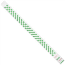 Green Checkerboard Tyvek® Wristbands, 3/4 x 10"