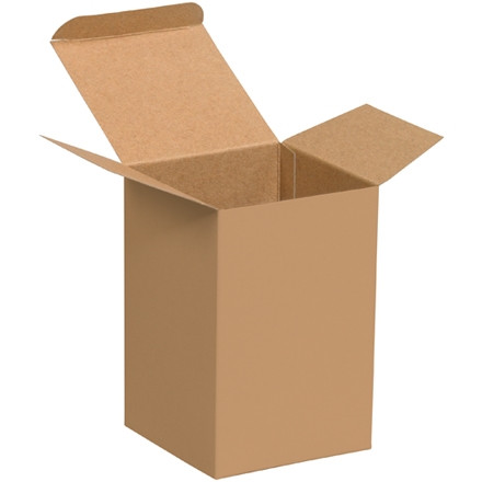 Chipboard Boxes, Folding Cartons, Reverse Tuck, 4 x 4 x 6", Kraft
