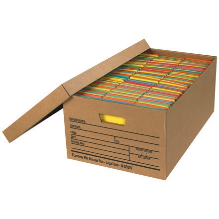 Economy File Storage Boxes with Lid, 24 x 15 x 10"
