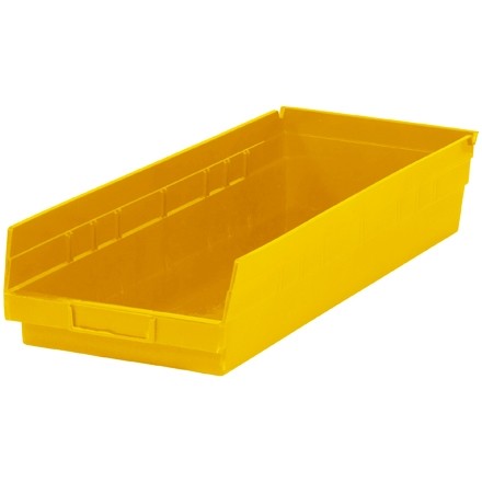Plastic Shelf Bins, Yellow, 23 5/8 x 8 3/8 x 4"