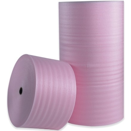 Anti-Static Shipping Foam Rolls, 1/4" Thick, 24" x 250', Non-Perforated