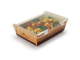 Large Grab and Go Food Containers With Lid, 6 7/10 x 7 1/2 2"