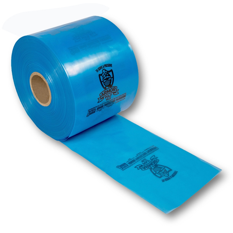 ARMOR POLY® Rust Preventative Tubing, 3 Mil, Blue, 8" x 1500