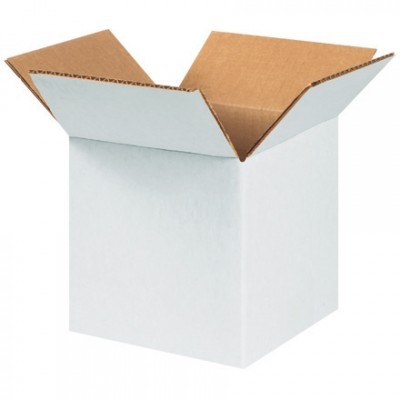 White Corrugated Boxes, 6 x 6 x 6