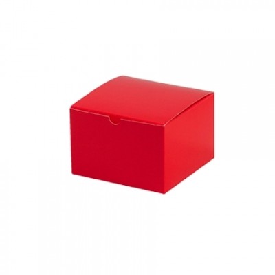 Chipboard Boxes, Gift, Holiday Red, 6 x 6 x 4