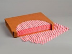 Hojas de papel resistentes a la grasa, cuadros rojos, 30 x 23 cm