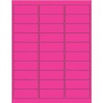 Etiquetas láser extraíbles de color rosa fluorescente, 2 5/8 x 1 