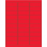 Etiquetas láser extraíbles de color rojo fluorescente, 2 5/8 x 1 