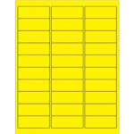 Etiquetas láser extraíbles de color amarillo fluorescente, 2 5/8 x 1 