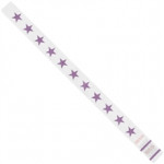 Pulseras de Tyvek® Purple Stars, 3/4 x 10 