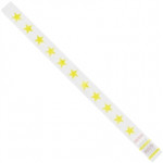 Pulseras de Tyvek® Yellow Stars, 3/4 x 10 