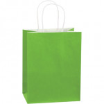 Bolsas para compras de papel teñido de color verde cítrico, Cub - 8 x 4 1/2 x 10 1/4 