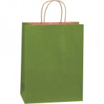 Bolsas para compras de papel teñido de verde, 10 x 5 x 13 