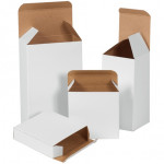 Cajas de aglomerado, cajas de cartón plegables, pliegue inverso, 3 x 3 x 6 