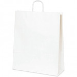 Bolsas de papel blancas para compras, tamaño queen - 16 x 6 x 19 1/4 