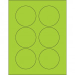 Etiquetas láser fluorescentes de círculo verde, 3 
