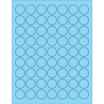 Etiquetas láser de círculo azul pastel fluorescente, 1 