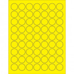 Etiquetas láser de círculo amarillo fluorescente, 1 